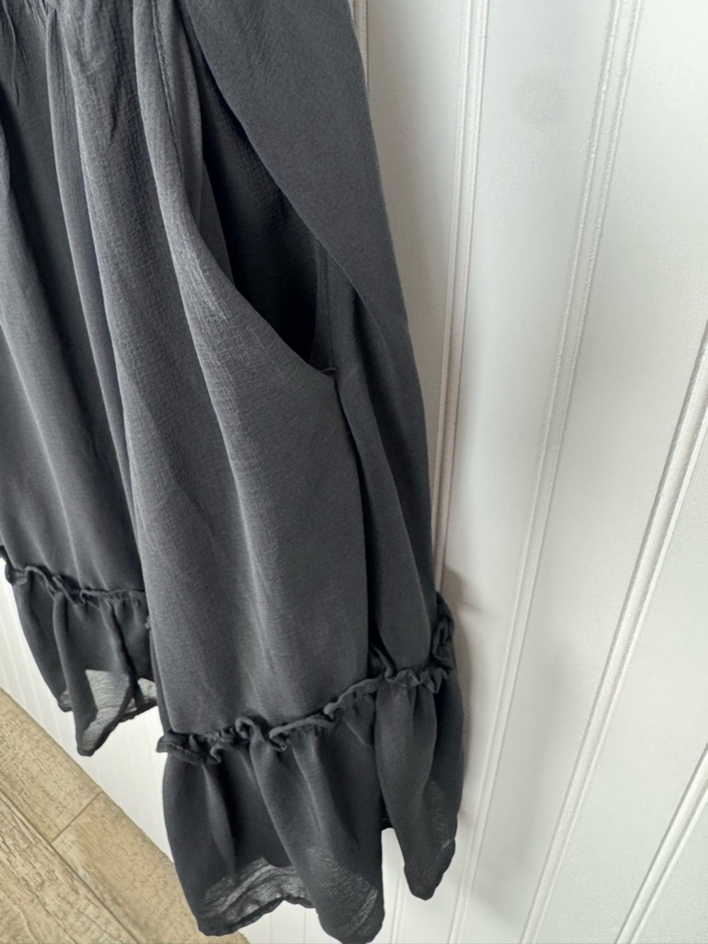 Torrid Black Smocked Waist Ruffle Hem Mini Dress Size 2X - Picture 3 of 5